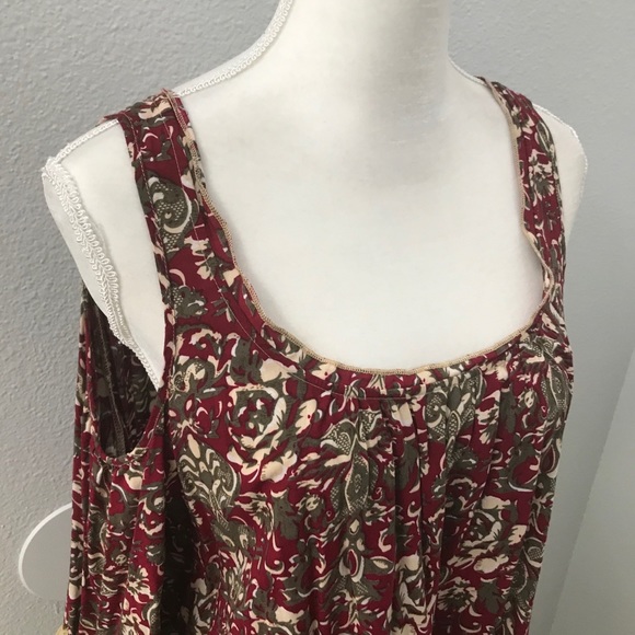 Ciel USA boho lace trim cold shoulder floral tunic - Picture 3 of 8